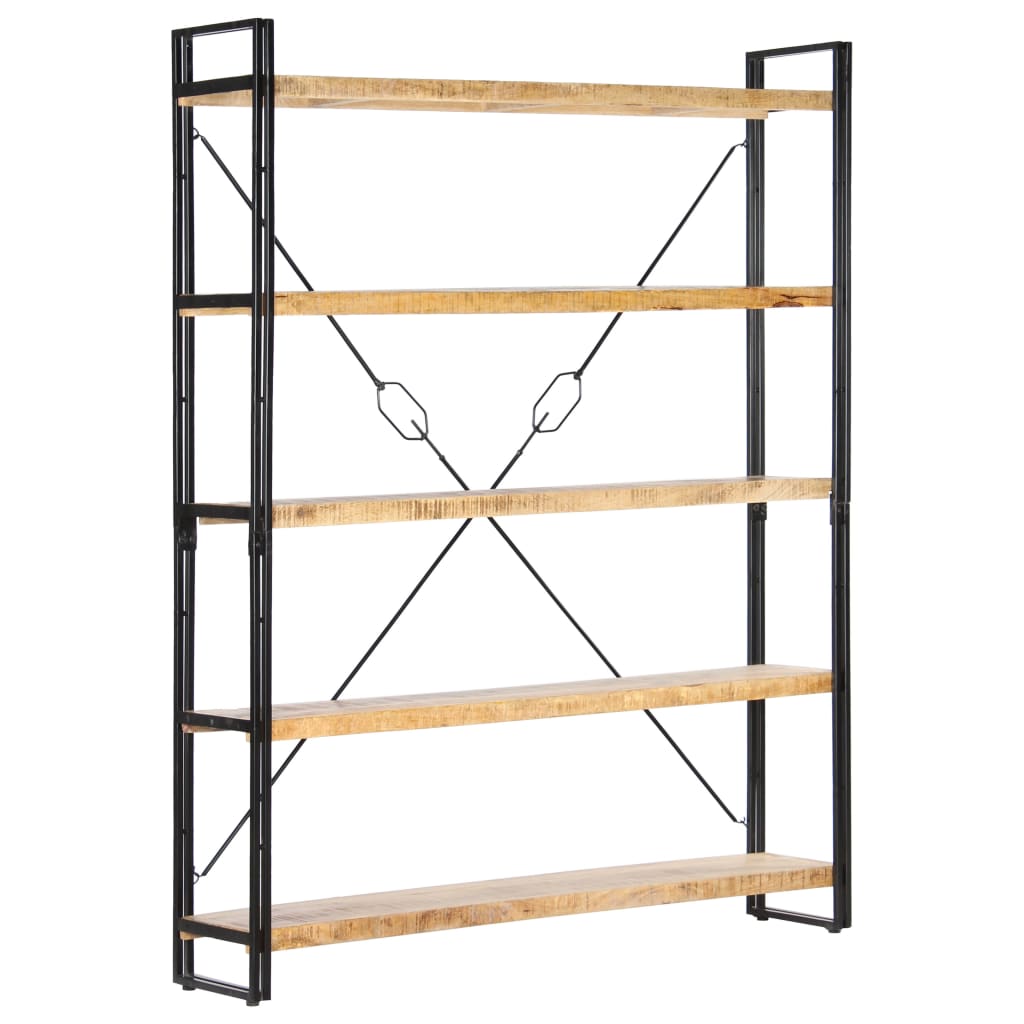 Boekenkast met 5 schappen 140x30x180 cm massief mangohout