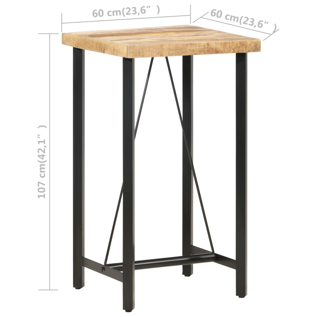 Bartafel 60x60x107 cm ruw mangohout – afbeelding 7