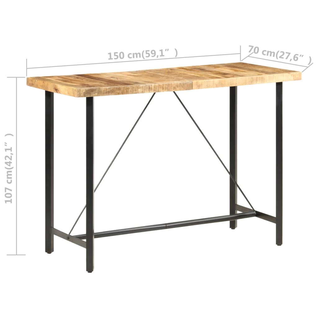 Bartafel 150x70x107 cm ruw mangohout – afbeelding 7
