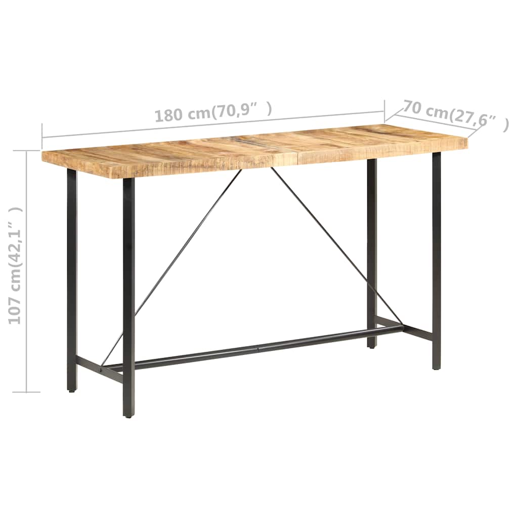 Bartafel 180x70x107 cm ruw mangohout – afbeelding 7