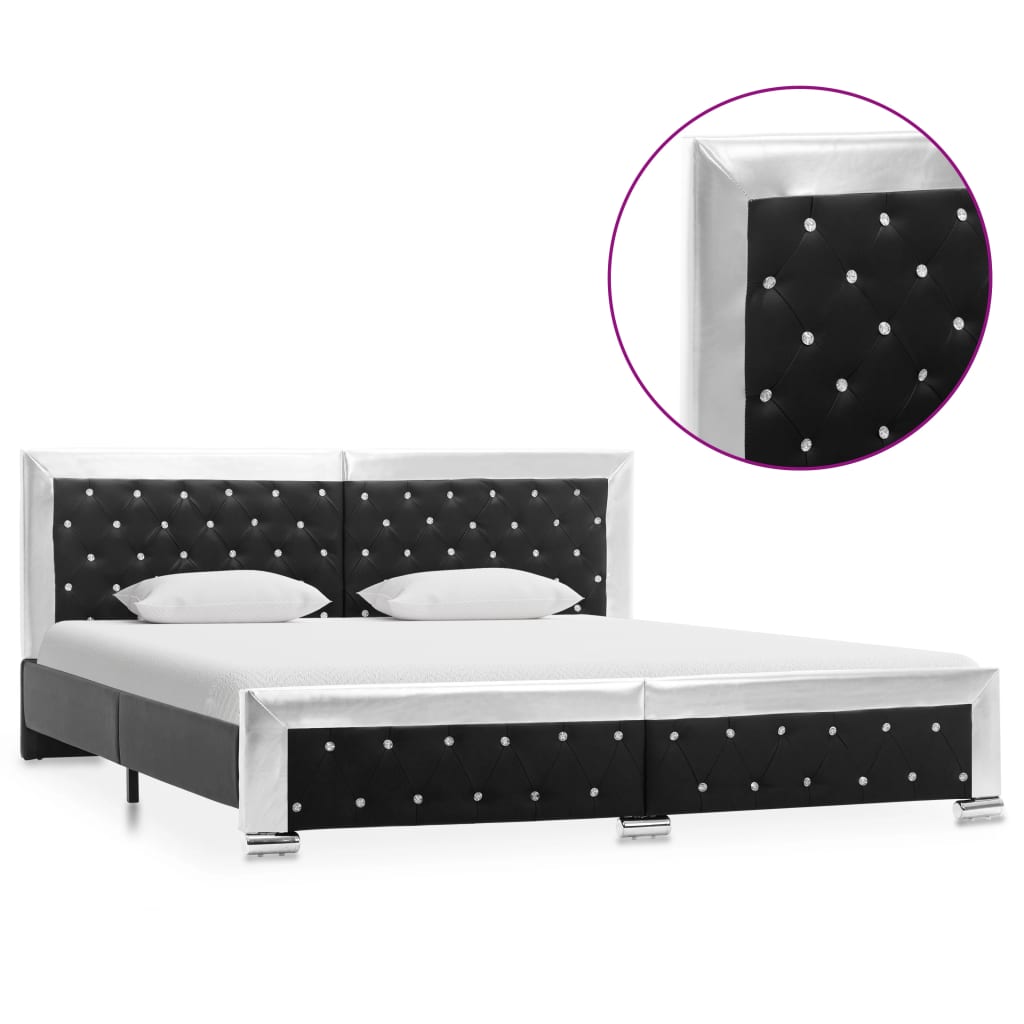 Bedframe kunstleer zwart 180x200 cm – afbeelding 1