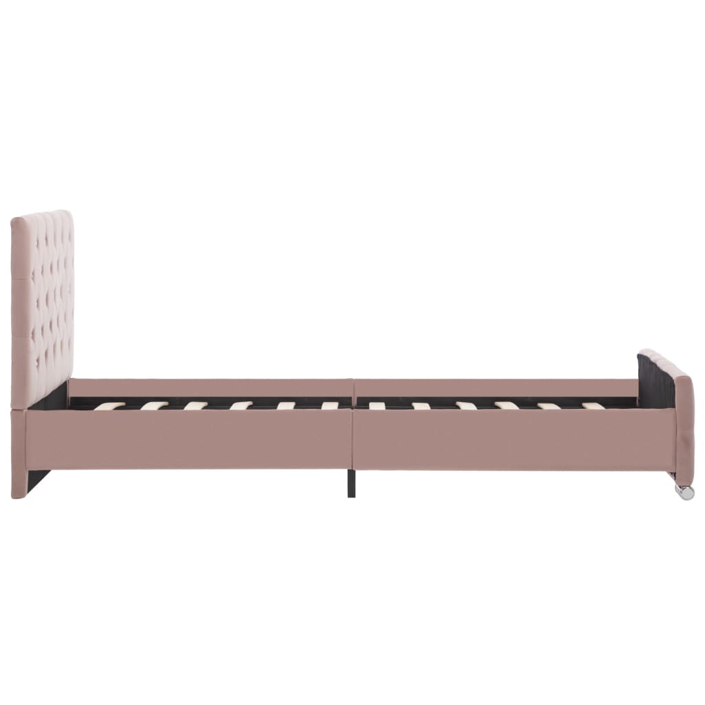 Bedframe fluweel roze 90x200 cm – afbeelding 5
