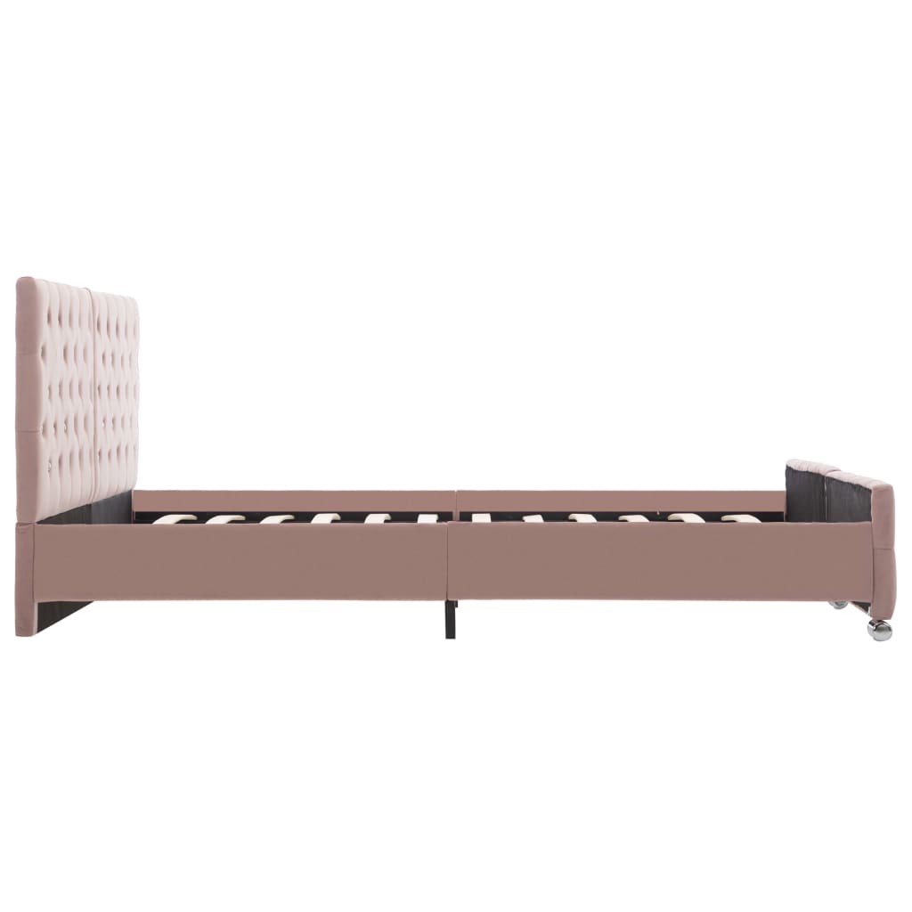 Bedframe fluweel roze 180x200 cm – afbeelding 5