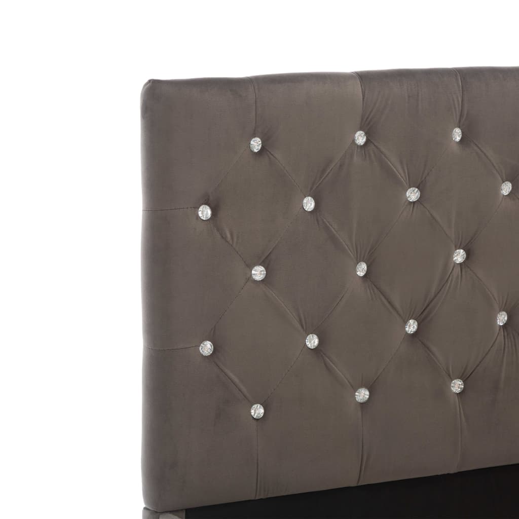 Bedframe fluweel grijs 160x200 cm – afbeelding 6