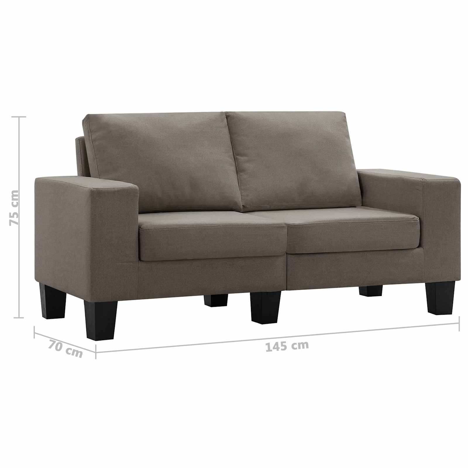 Bank Taupe Tweezitsbank Stof – afbeelding 9