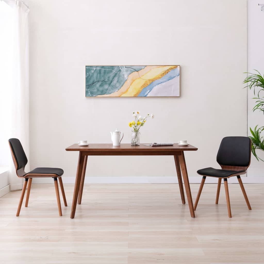 Eetkamerstoelen 2 st kunstleer zwart