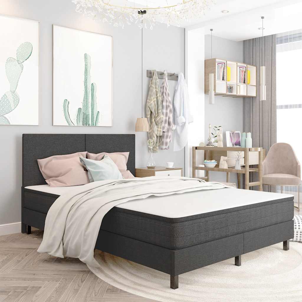 Boxspringframe stof grijs 160x200 cm – afbeelding 1