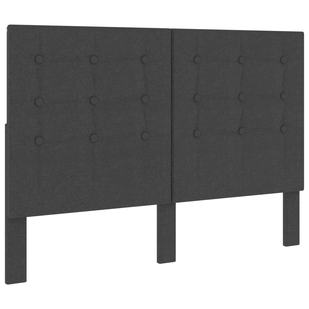 Hoofdbord 140x200 cm getuft stof donkergrijs – afbeelding 2