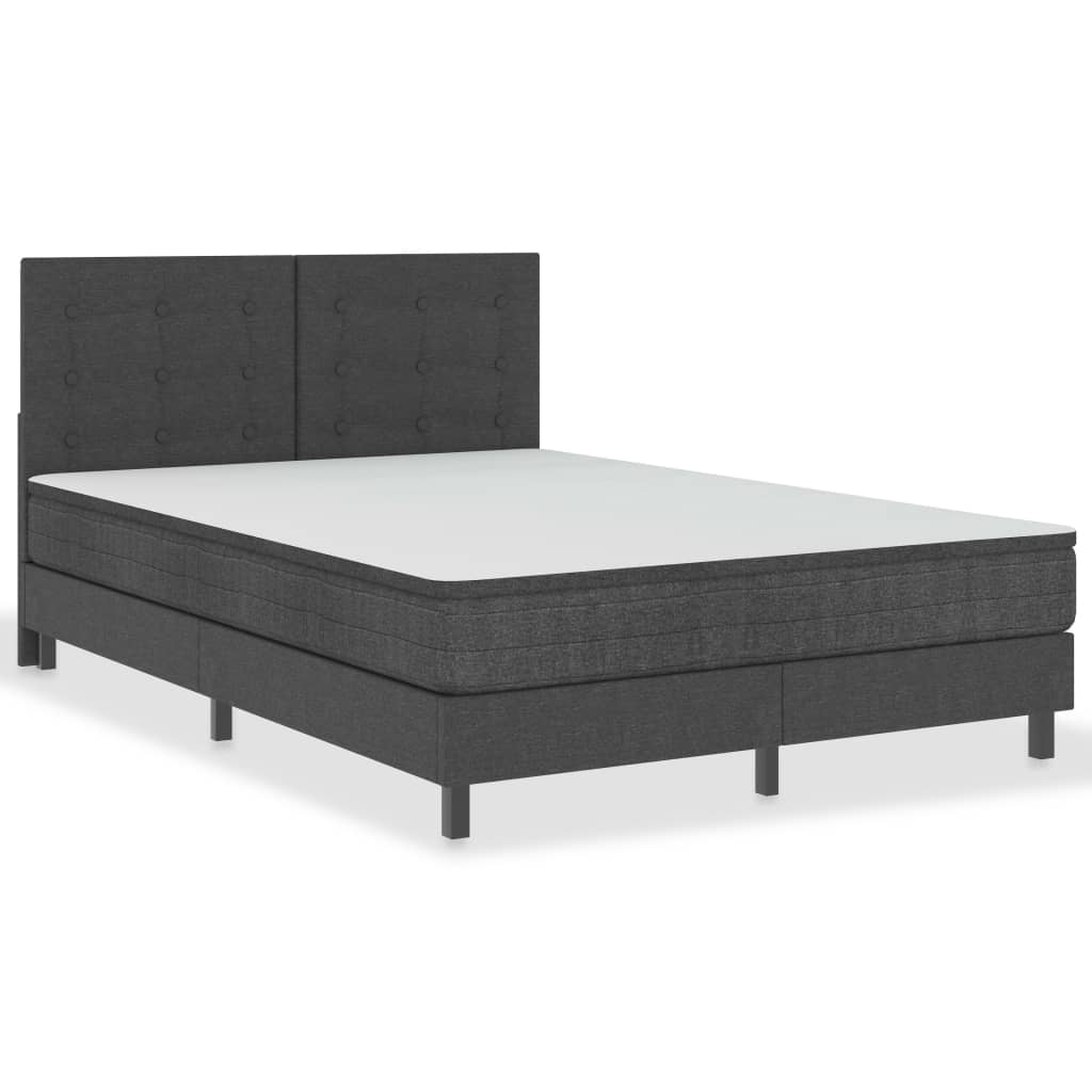 Hoofdbord 140x200 cm getuft stof donkergrijs – afbeelding 3