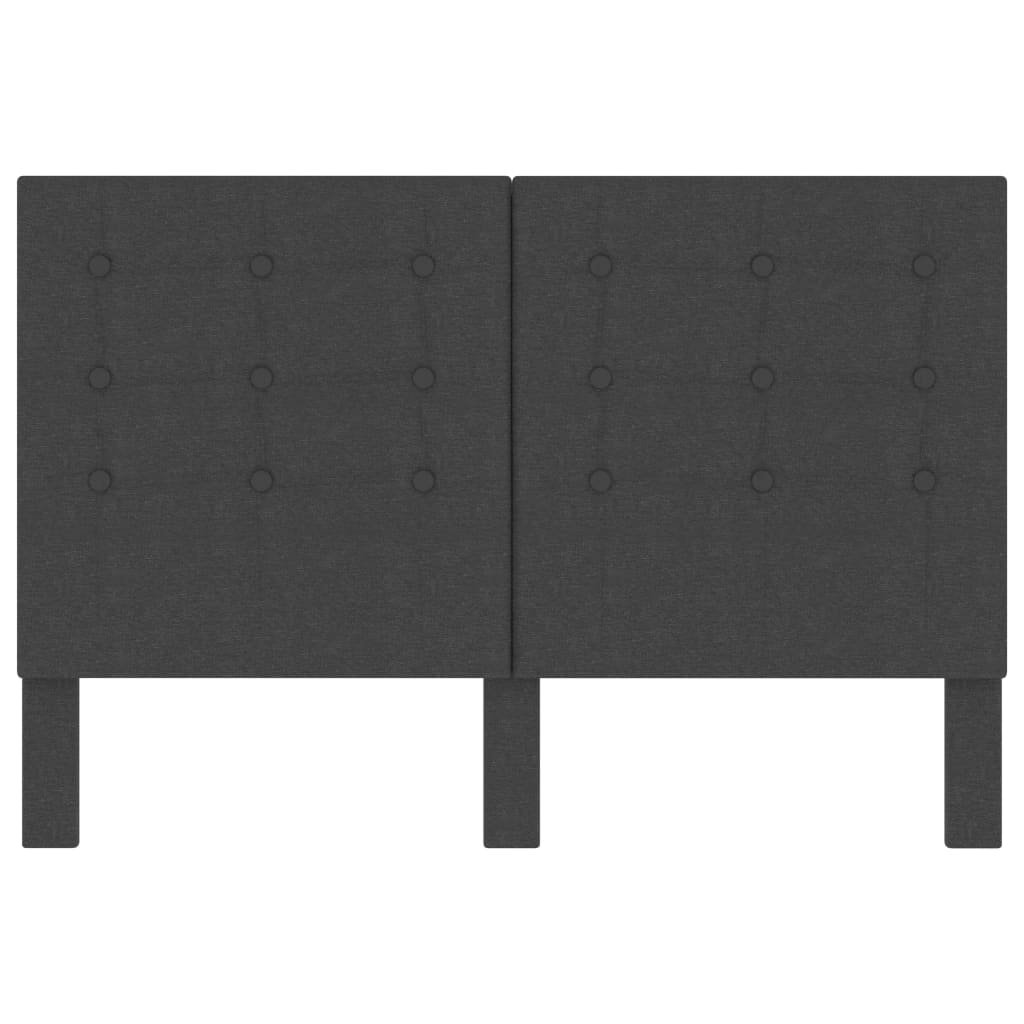 Hoofdbord 140x200 cm getuft stof donkergrijs – afbeelding 4