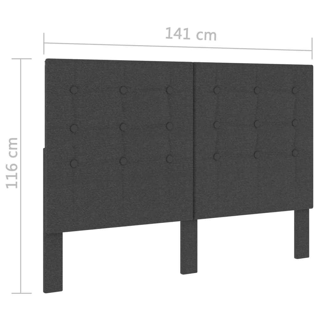 Hoofdbord 140x200 cm getuft stof donkergrijs – afbeelding 6