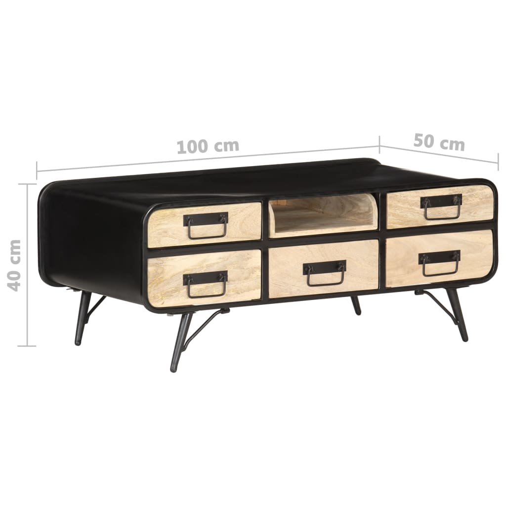 Salontafel 100x50x40 cm massief mangohout – afbeelding 7