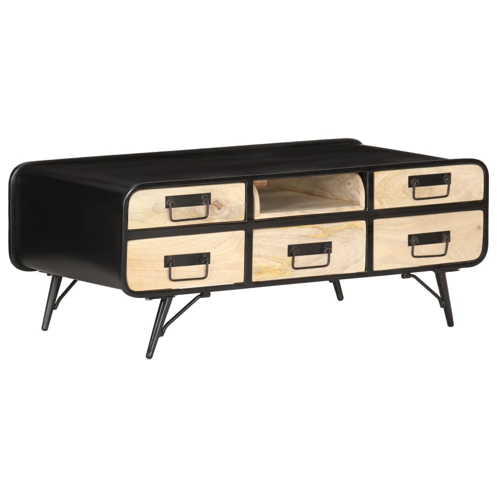 Salontafel 100x50x40 cm massief mangohout – afbeelding 9