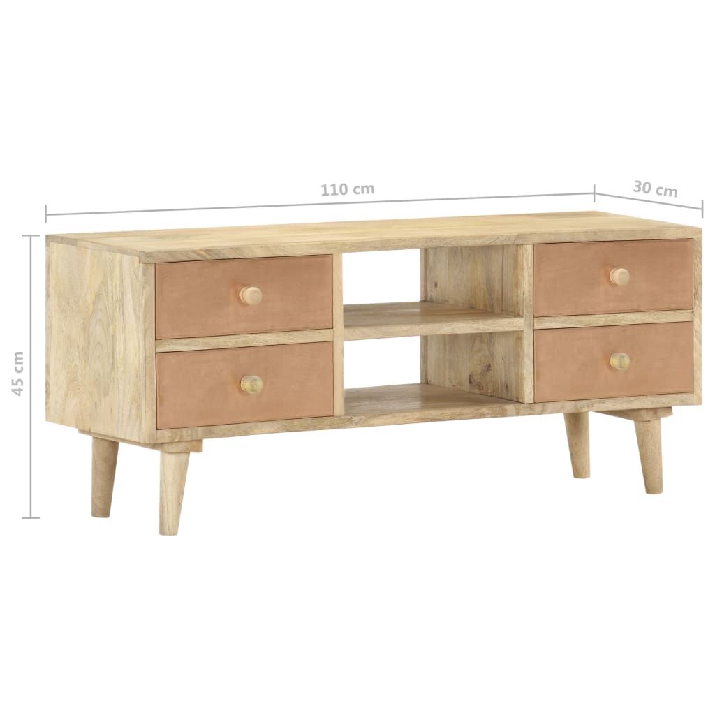 Tv-meubel 110x30x45 cm massief mangohout – afbeelding 8