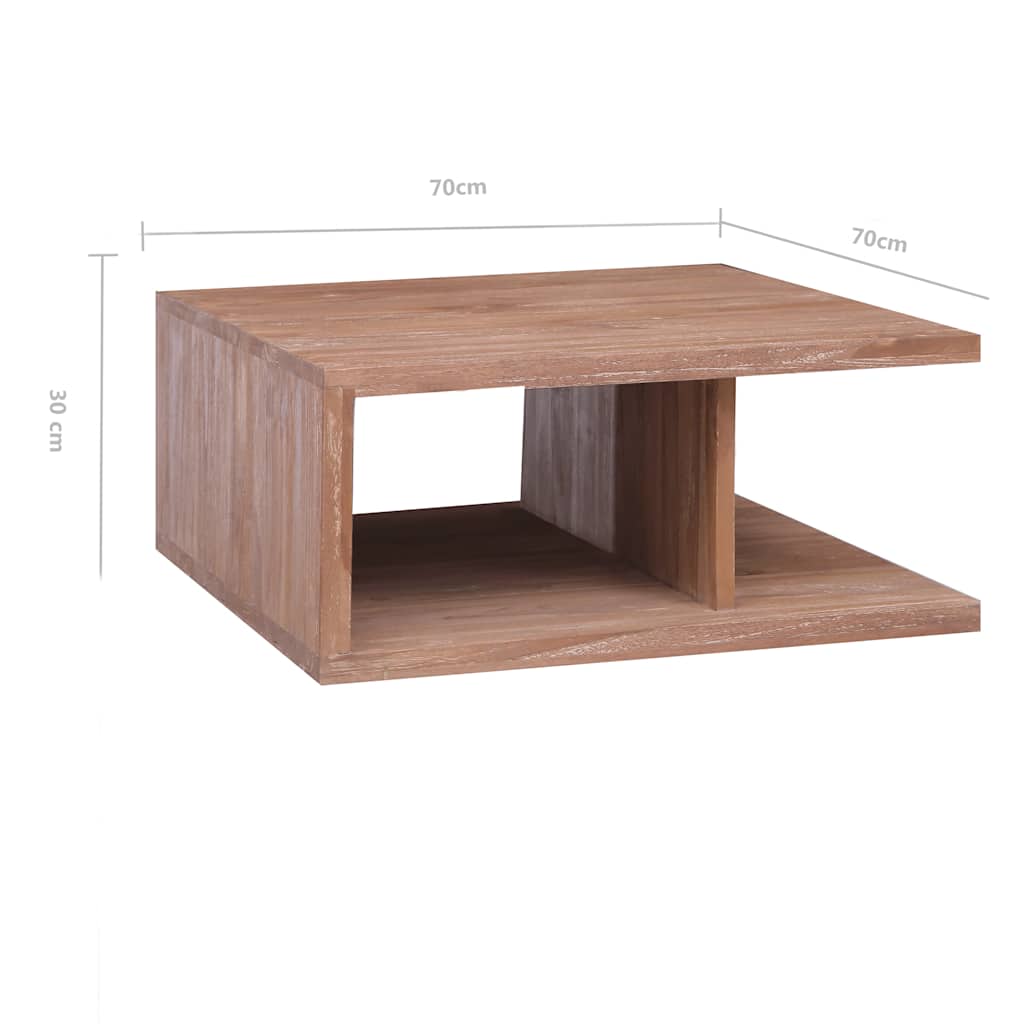 Salontafel 70x70x30 cm massief teakhout – afbeelding 7
