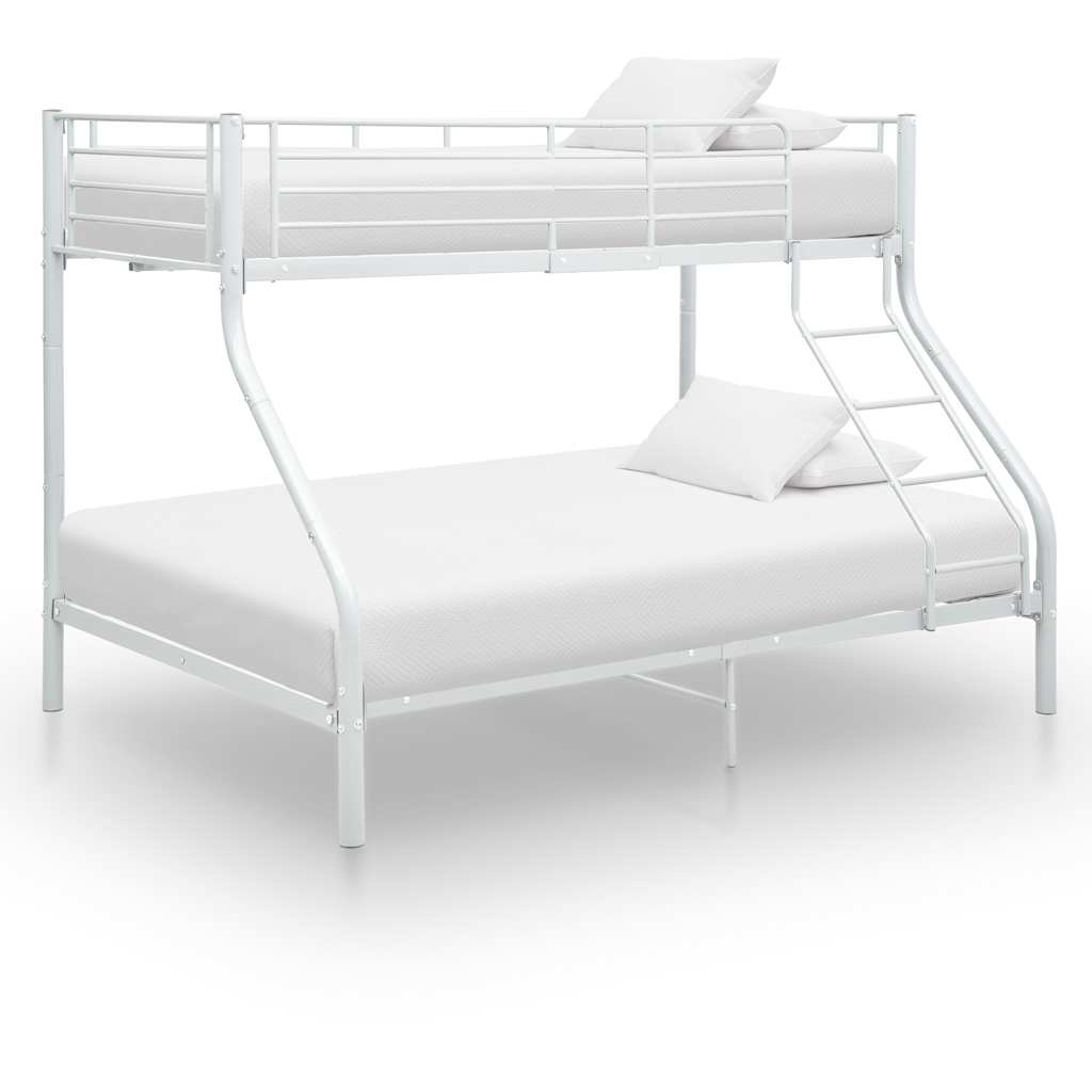 Stapelbedframe metaal wit 140x200 cm/90x200 cm – afbeelding 1
