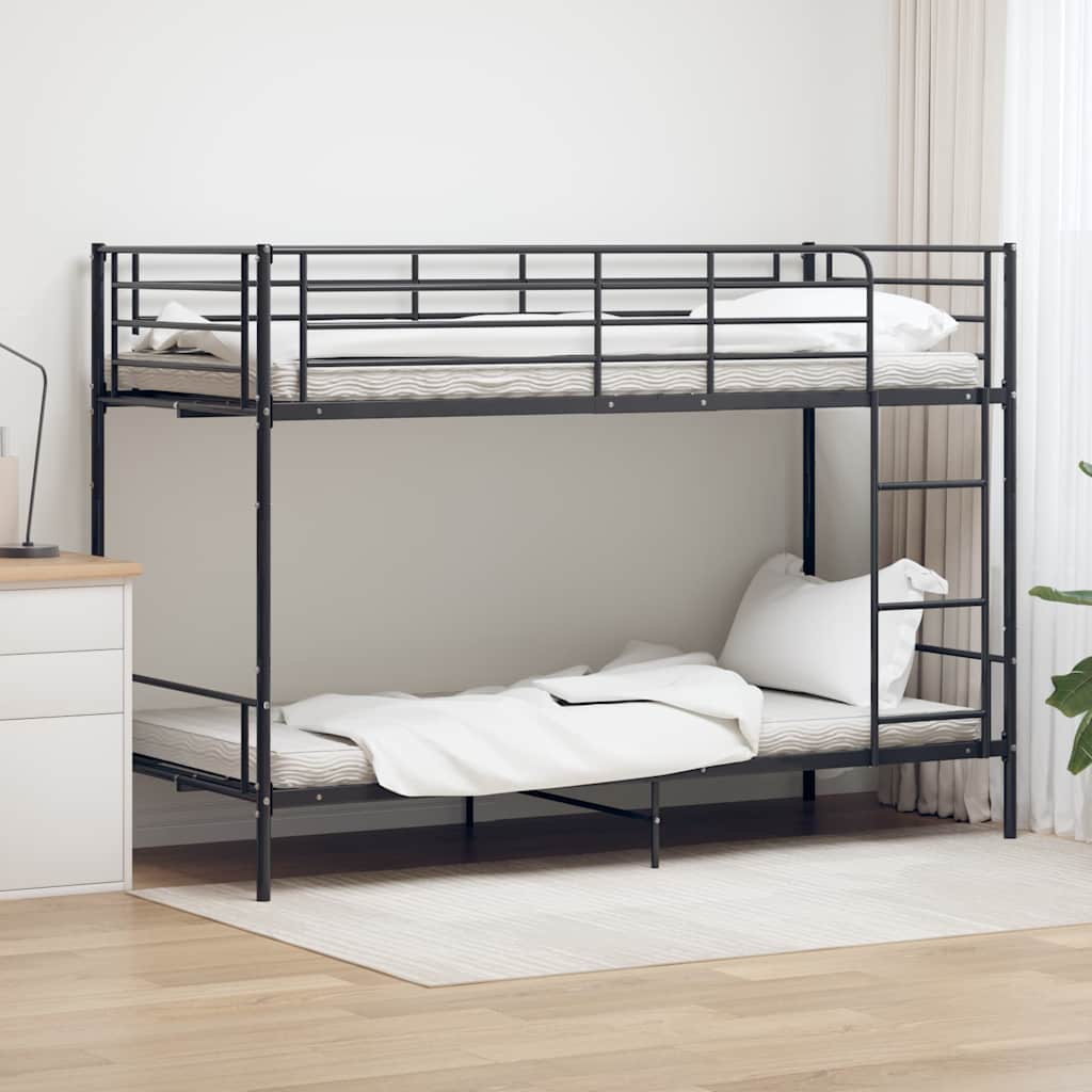 Stapelbed metaal zwart 90x200 cm – afbeelding 1