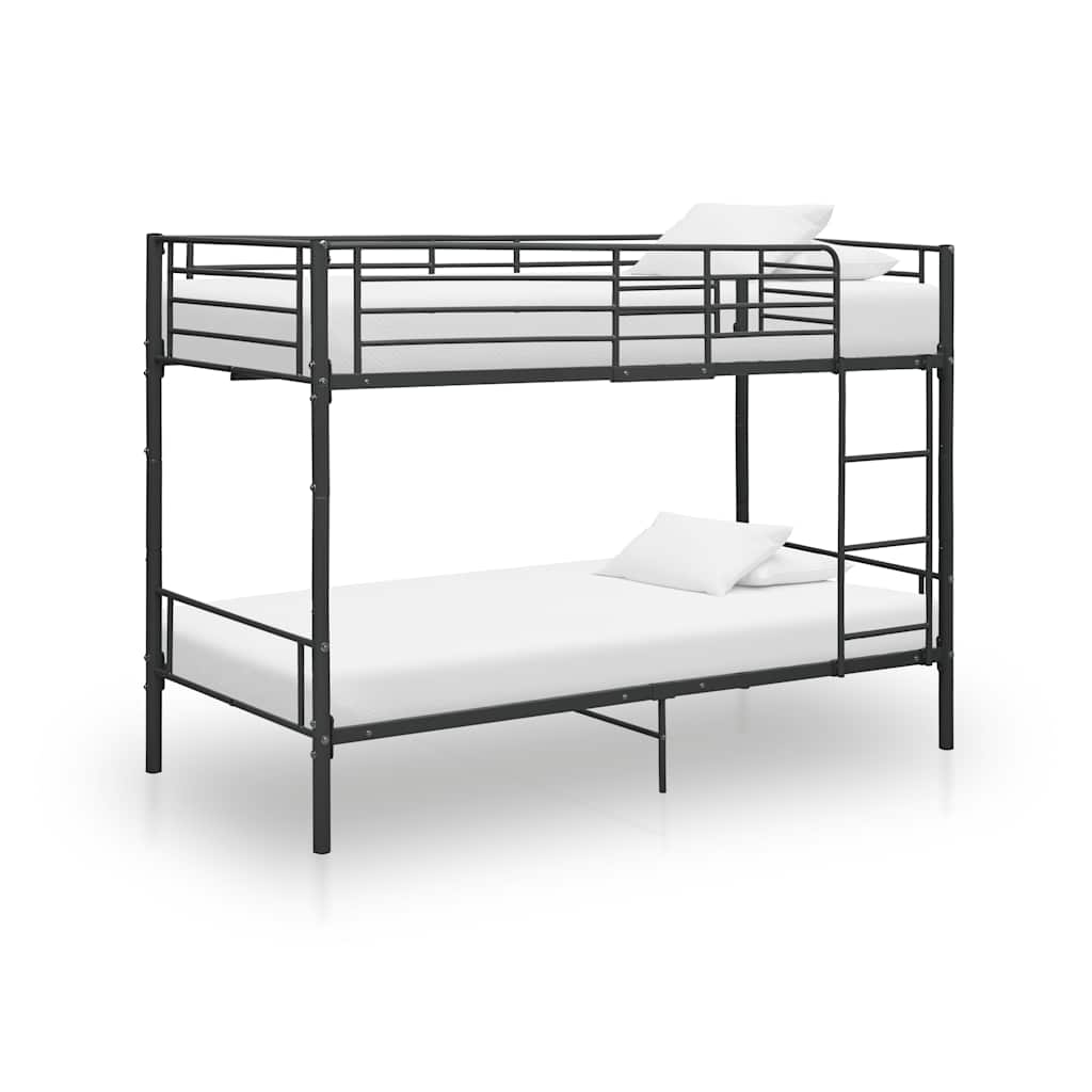 Stapelbed metaal zwart 90x200 cm – afbeelding 2