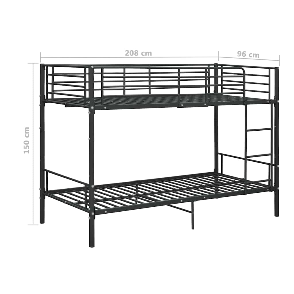 Stapelbed metaal zwart 90x200 cm – afbeelding 9