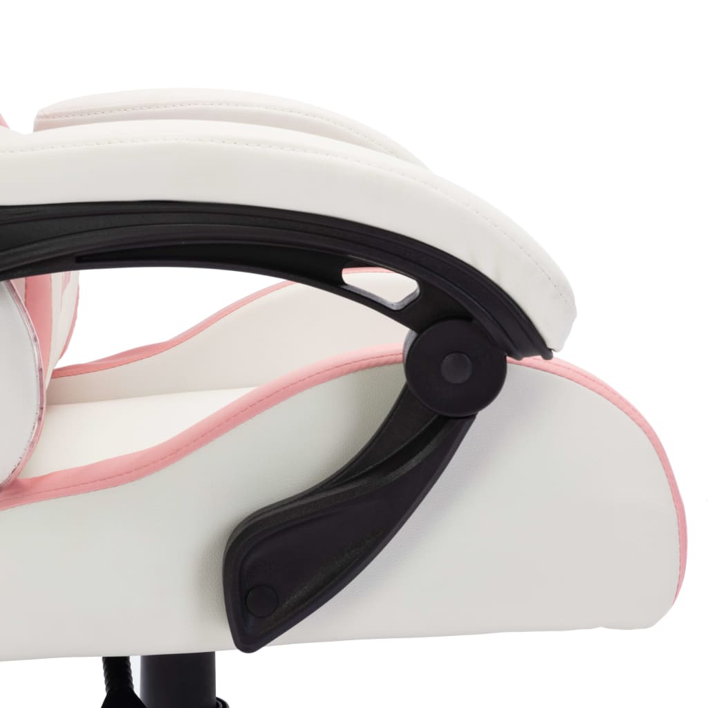 Racestoel met RGB LED-verlichting kunstleer roze en zwart – afbeelding 8