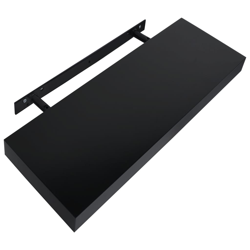 Wandplanken zwevend 2 st 40x20x3,8 cm zwart – afbeelding 4