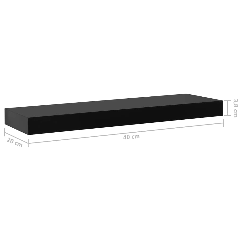 Wandplanken zwevend 2 st 40x20x3,8 cm zwart – afbeelding 6
