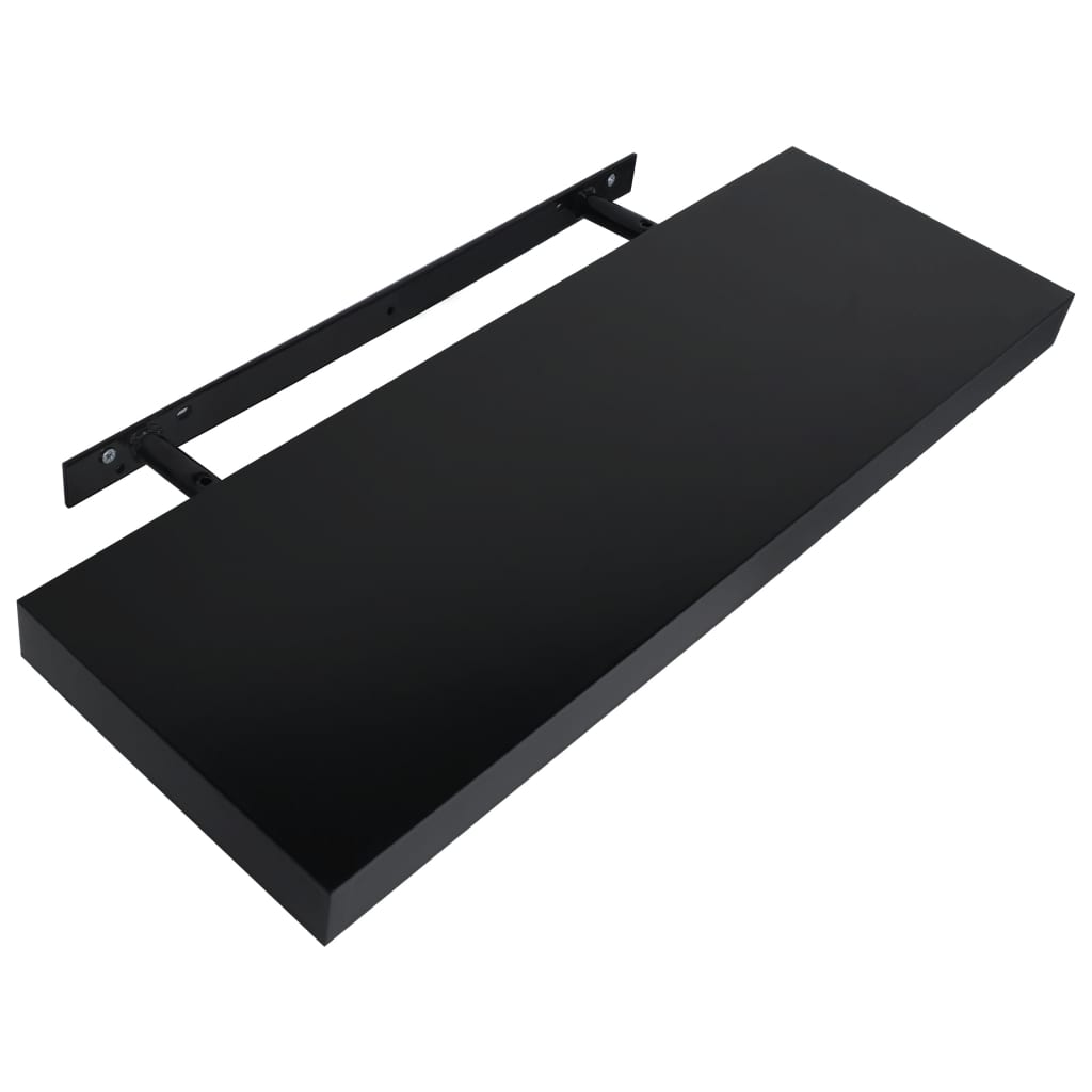Wandschappen zwevend 2 st 60x20x3,8 cm zwart – afbeelding 4