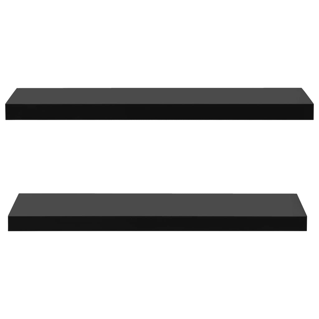 Wandschappen zwevend 2 st 100x20x3,8 cm zwart – afbeelding 3