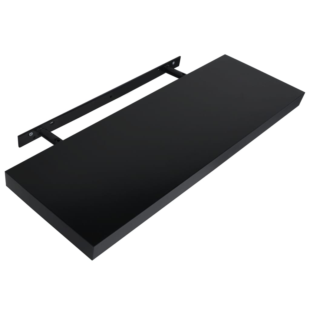 Wandschappen zwevend 2 st 100x20x3,8 cm zwart – afbeelding 4