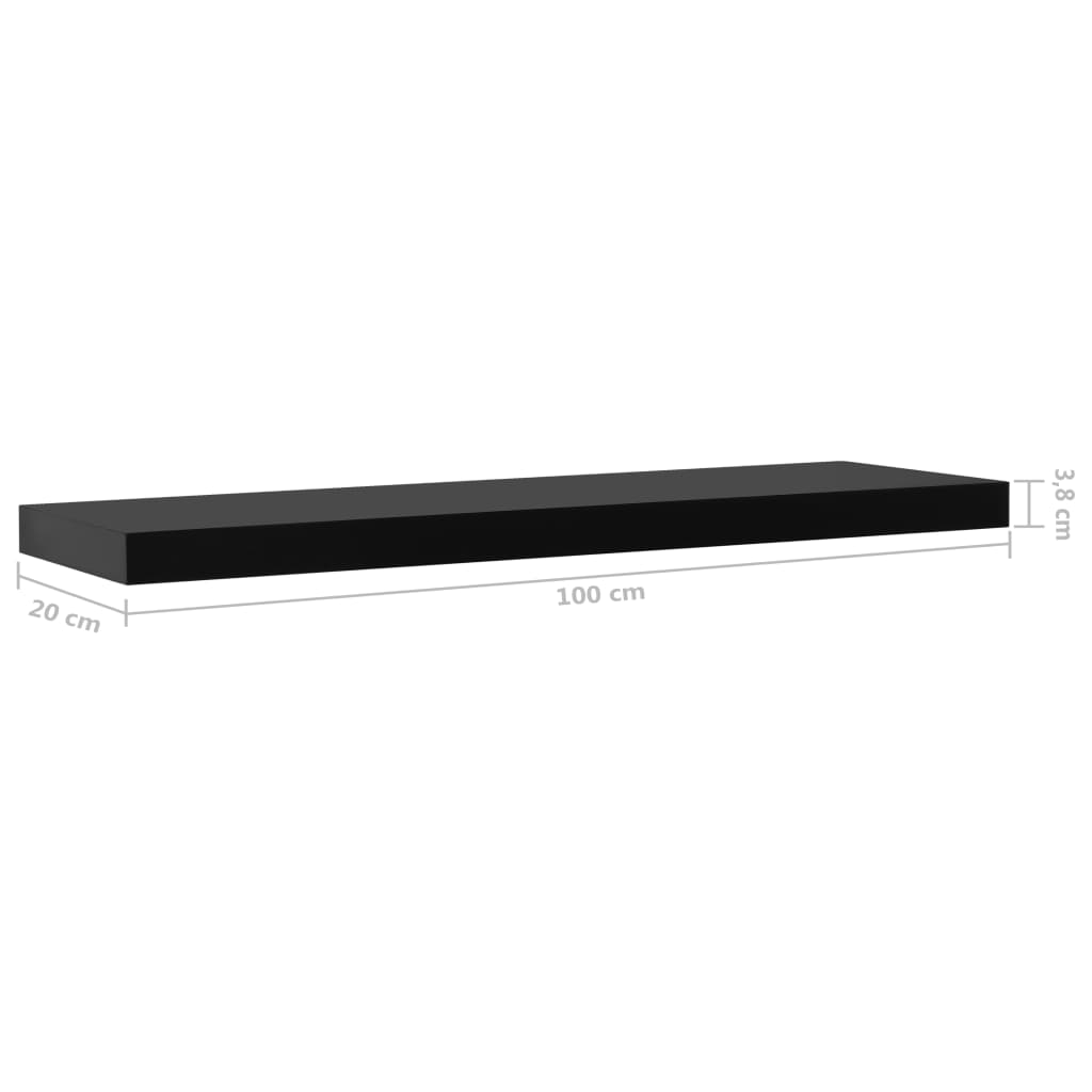 Wandschappen zwevend 2 st 100x20x3,8 cm zwart – afbeelding 6