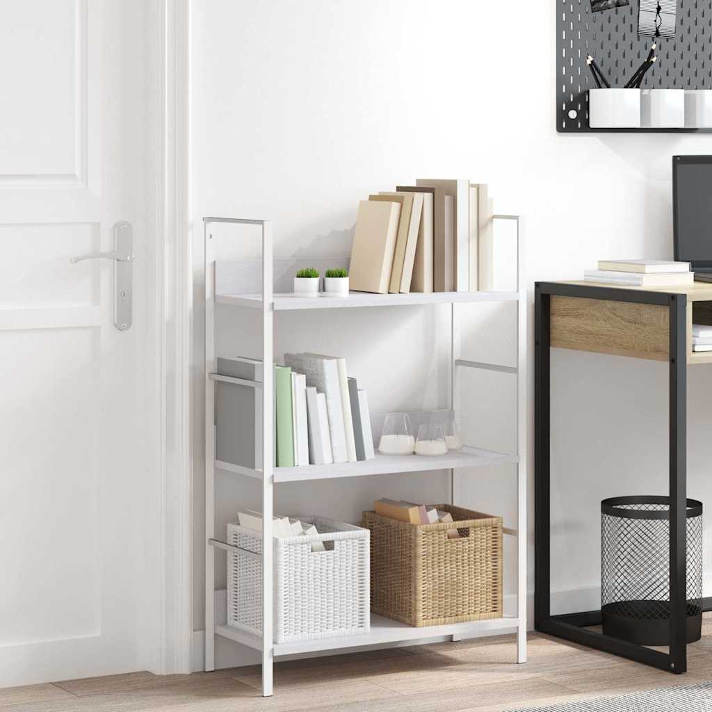 Boekenkast met 3 schappen 60x27,6x90,5 cm bewerkt hout wit