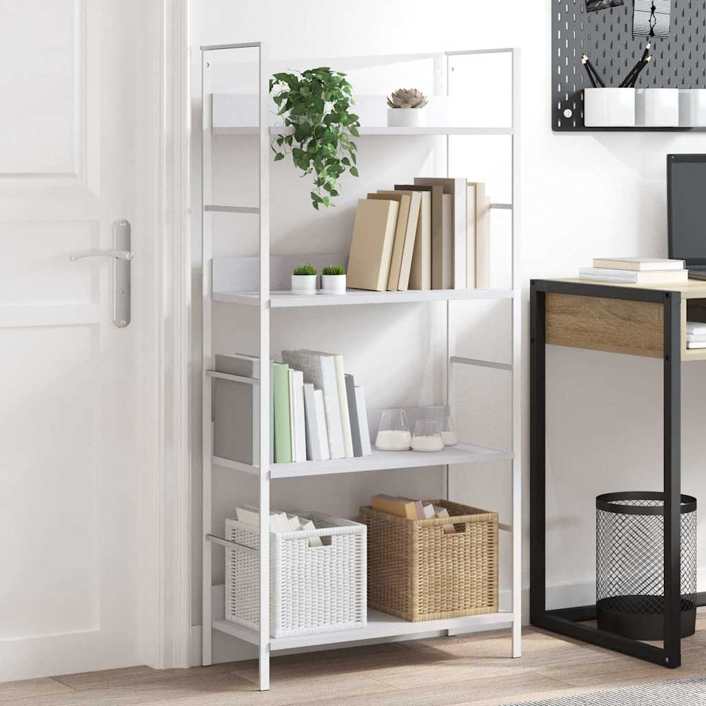 Boekenkast met 4 schappen 60x27,6x124,5 cm bewerkt hout wit