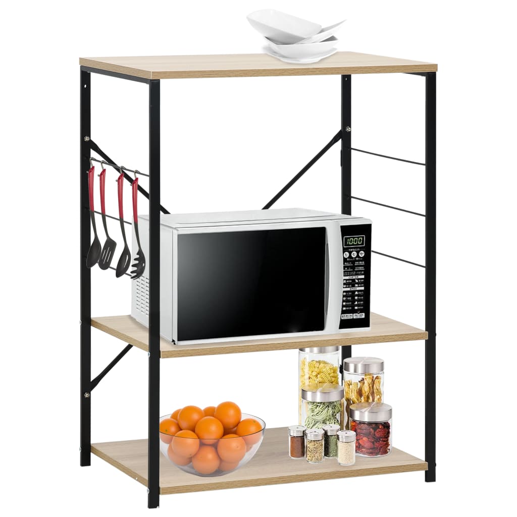 Magnetronkast 60x39,6x79,5 cm bewerkt hout zwart en eikenkleur – afbeelding 1