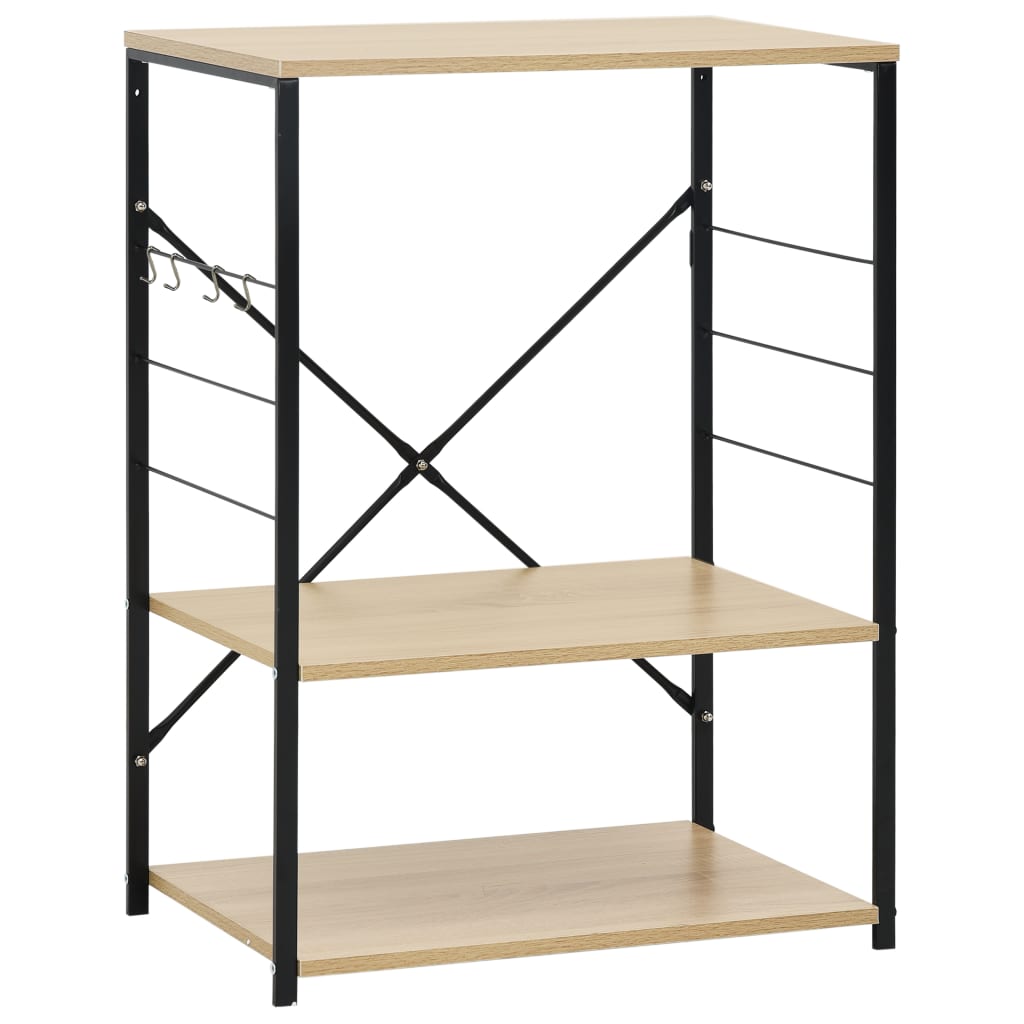 Magnetronkast 60x39,6x79,5 cm bewerkt hout zwart en eikenkleur – afbeelding 2