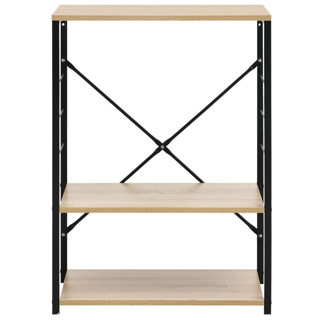 Magnetronkast 60x39,6x79,5 cm bewerkt hout zwart en eikenkleur – afbeelding 3
