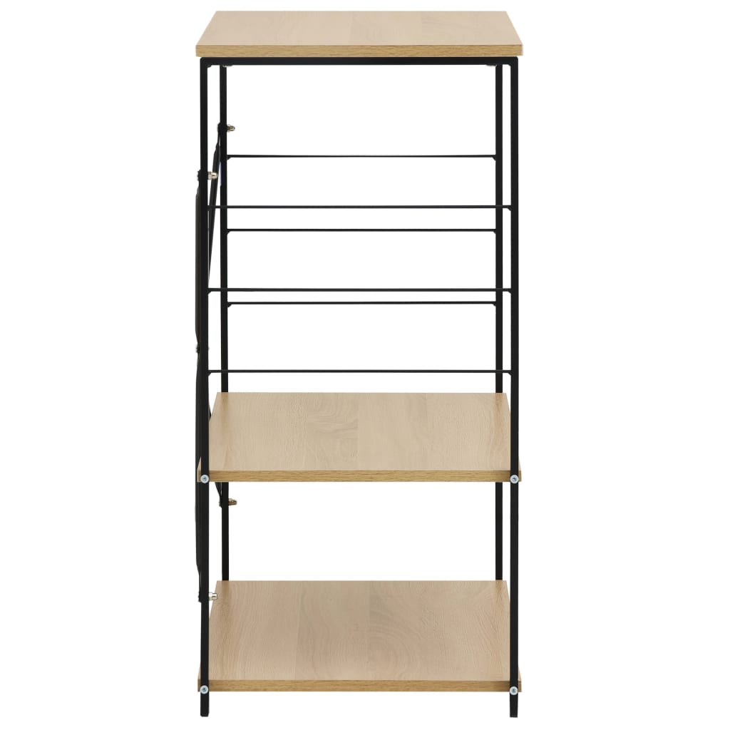 Magnetronkast 60x39,6x79,5 cm bewerkt hout zwart en eikenkleur – afbeelding 4