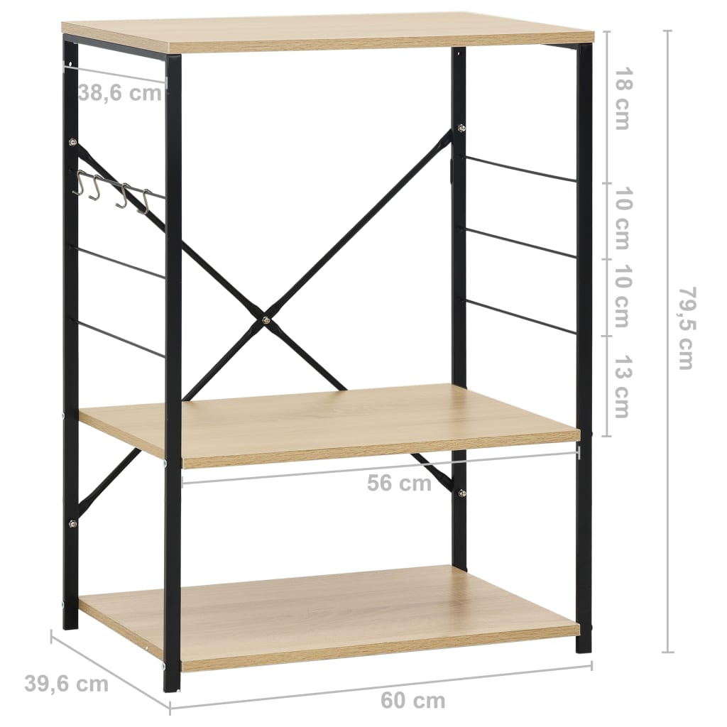 Magnetronkast 60x39,6x79,5 cm bewerkt hout zwart en eikenkleur – afbeelding 8