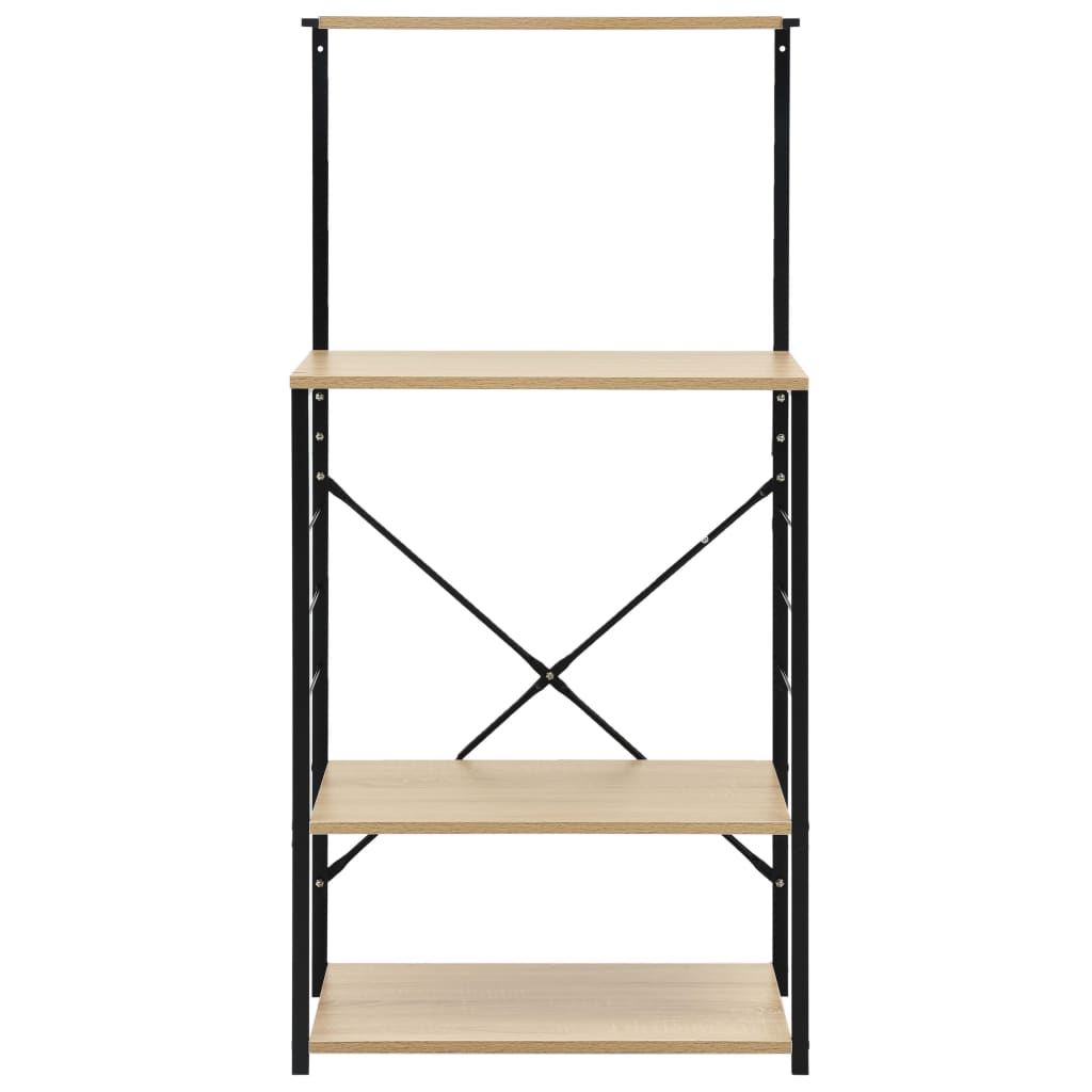 Magnetronkast 60x39,6x123 cm bewerkt hout zwart en eikenkleurig – afbeelding 3