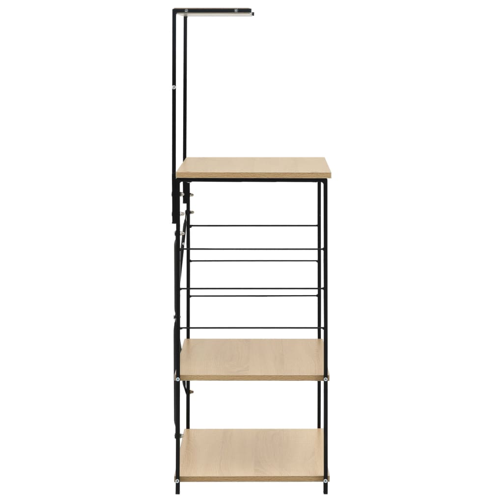 Magnetronkast 60x39,6x123 cm bewerkt hout zwart en eikenkleurig – afbeelding 4