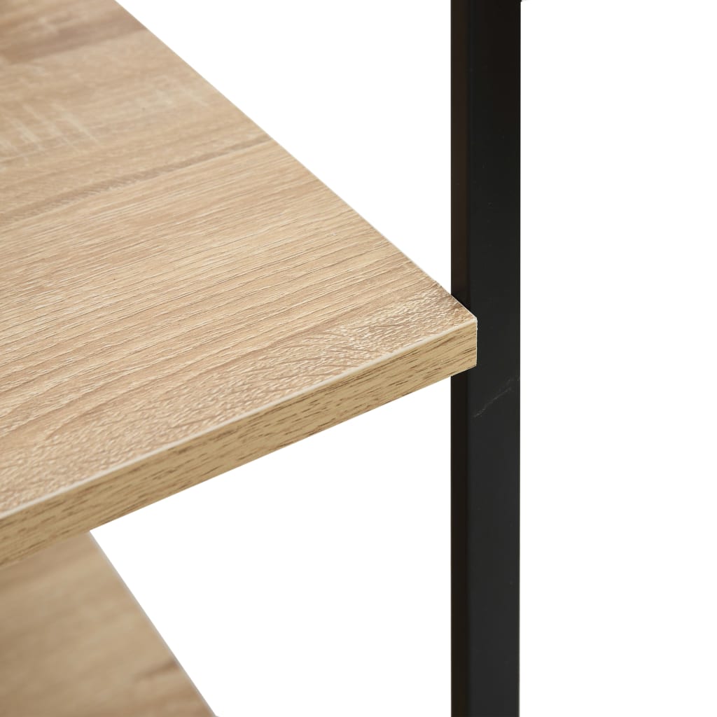 Magnetronkast 60x39,6x123 cm bewerkt hout zwart en eikenkleurig – afbeelding 5
