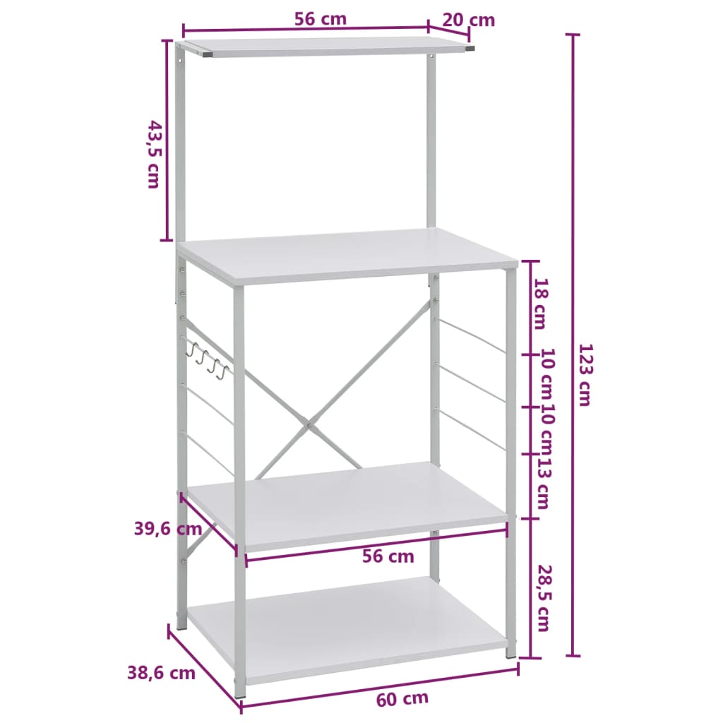 Magnetronkast 60x39,6x123 cm bewerkt hout wit – afbeelding 8