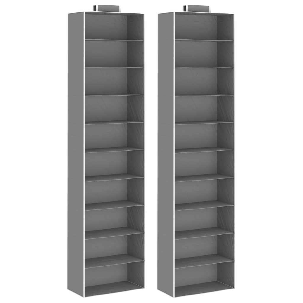 Kledingorganisers hangend 2 st met 10 schappen stof – afbeelding 1