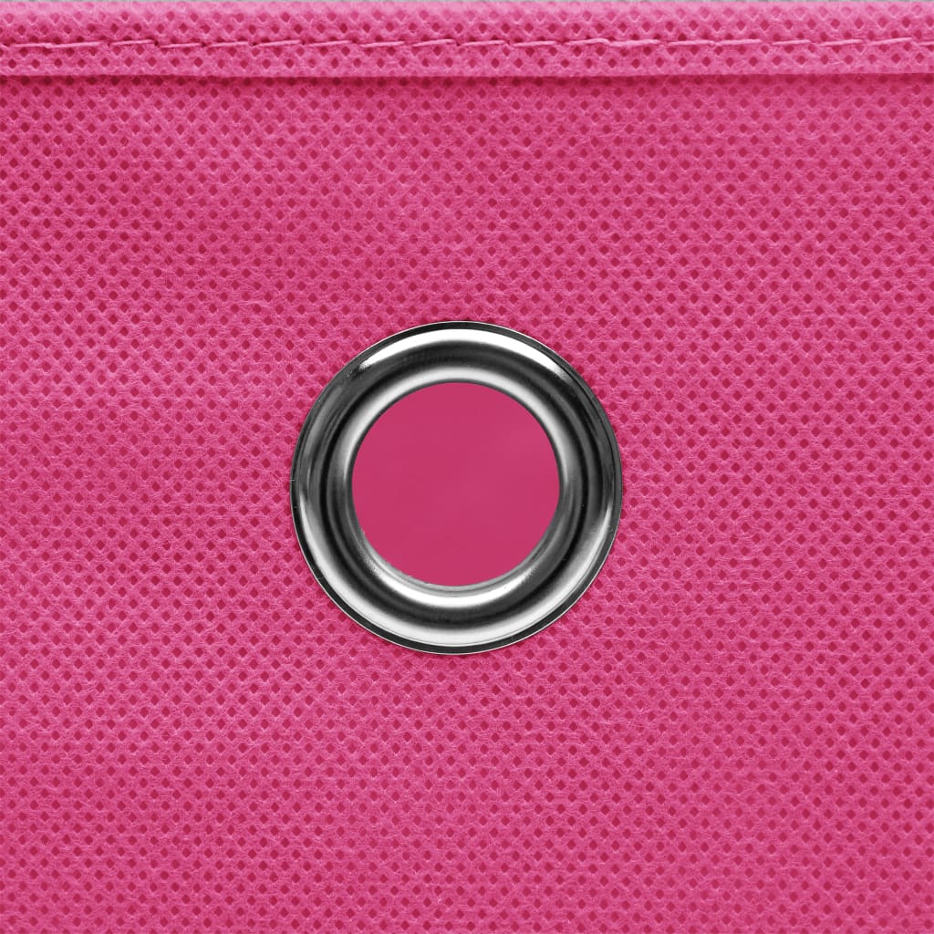Opbergboxen met deksel 10 st 32x32x32 cm stof roze – afbeelding 5