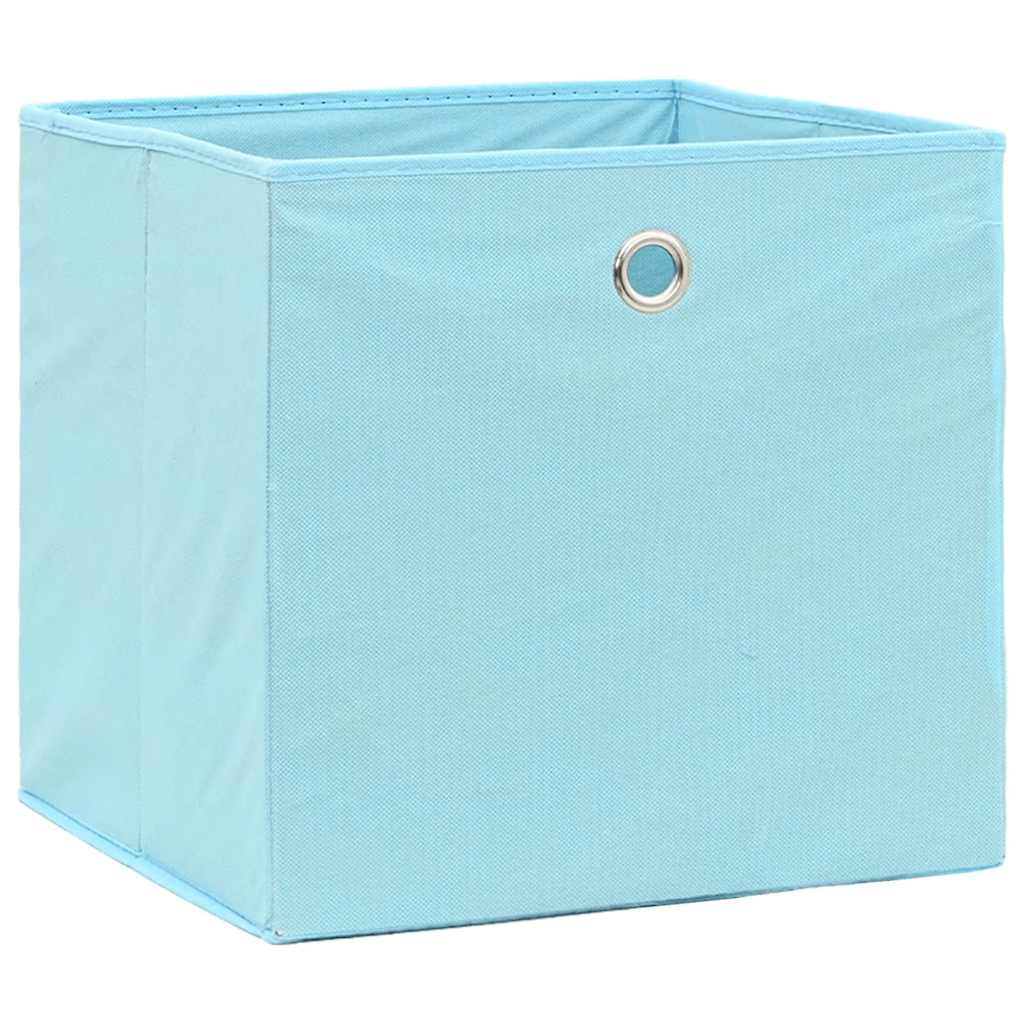 Opbergboxen 10 st 32x32x32 cm stof babyblauw