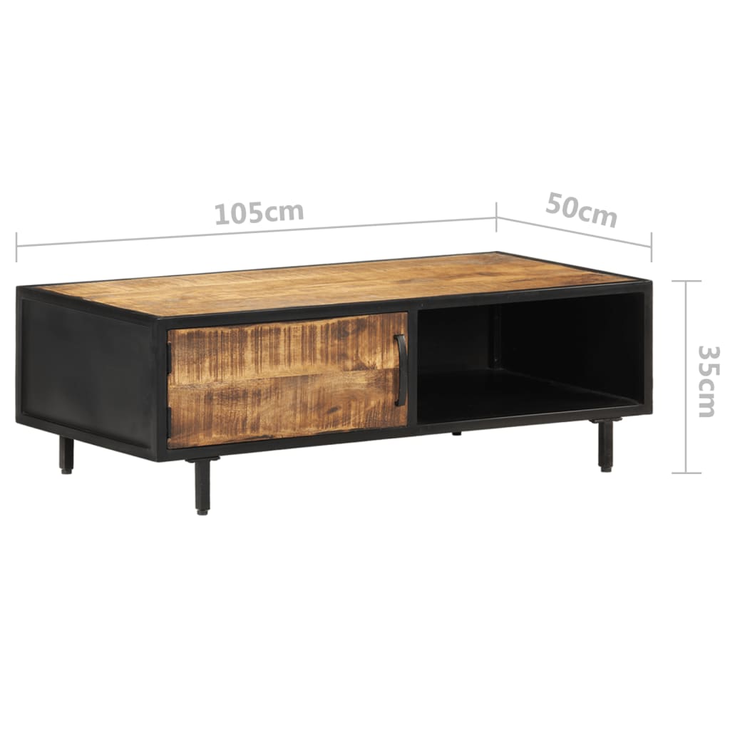 Salontafel 105x50x35 cm ruw mangohout – afbeelding 7