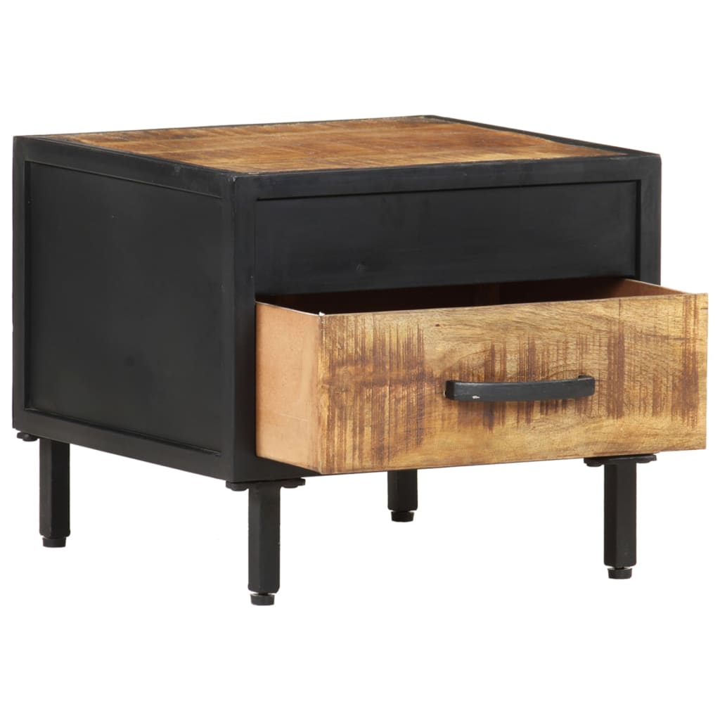 Nachtkastje 40x40x35 cm ruw mangohout – afbeelding 3