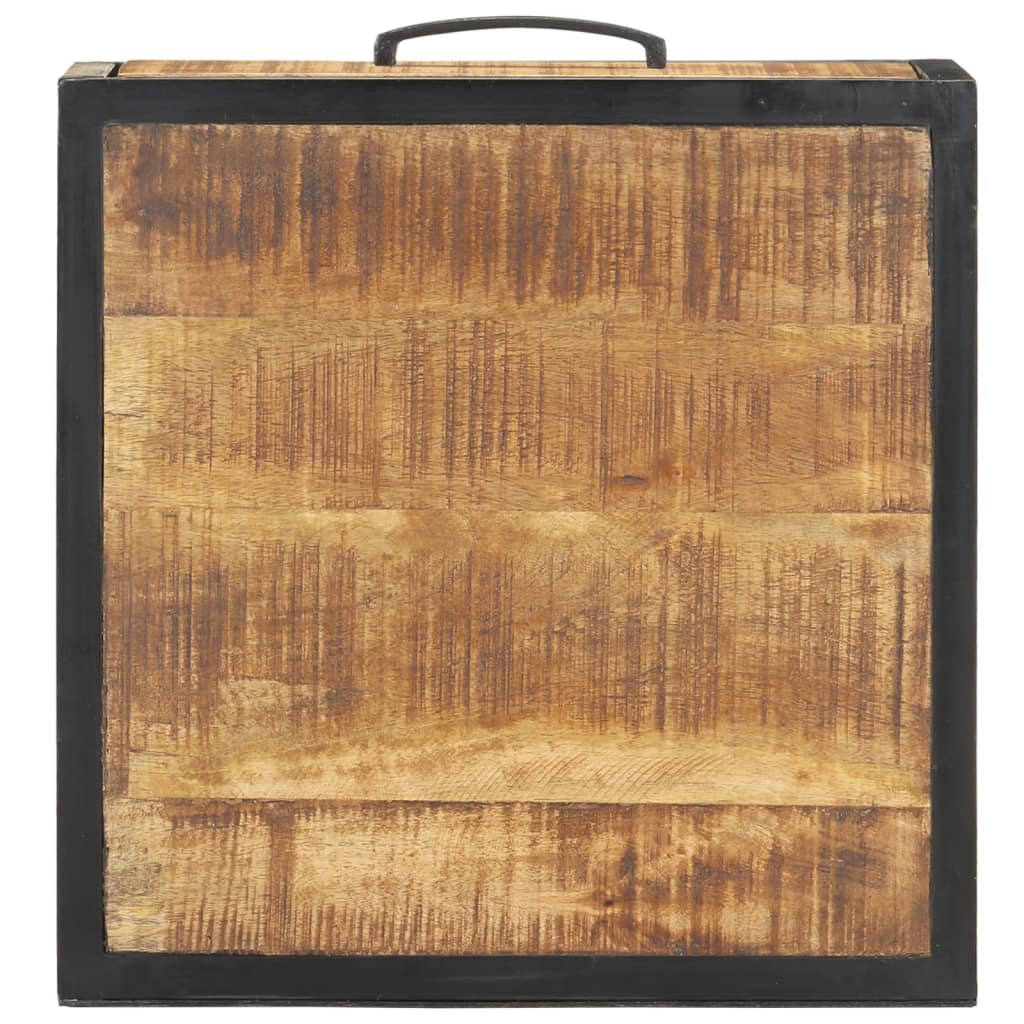 Nachtkastje 40x40x35 cm ruw mangohout – afbeelding 5