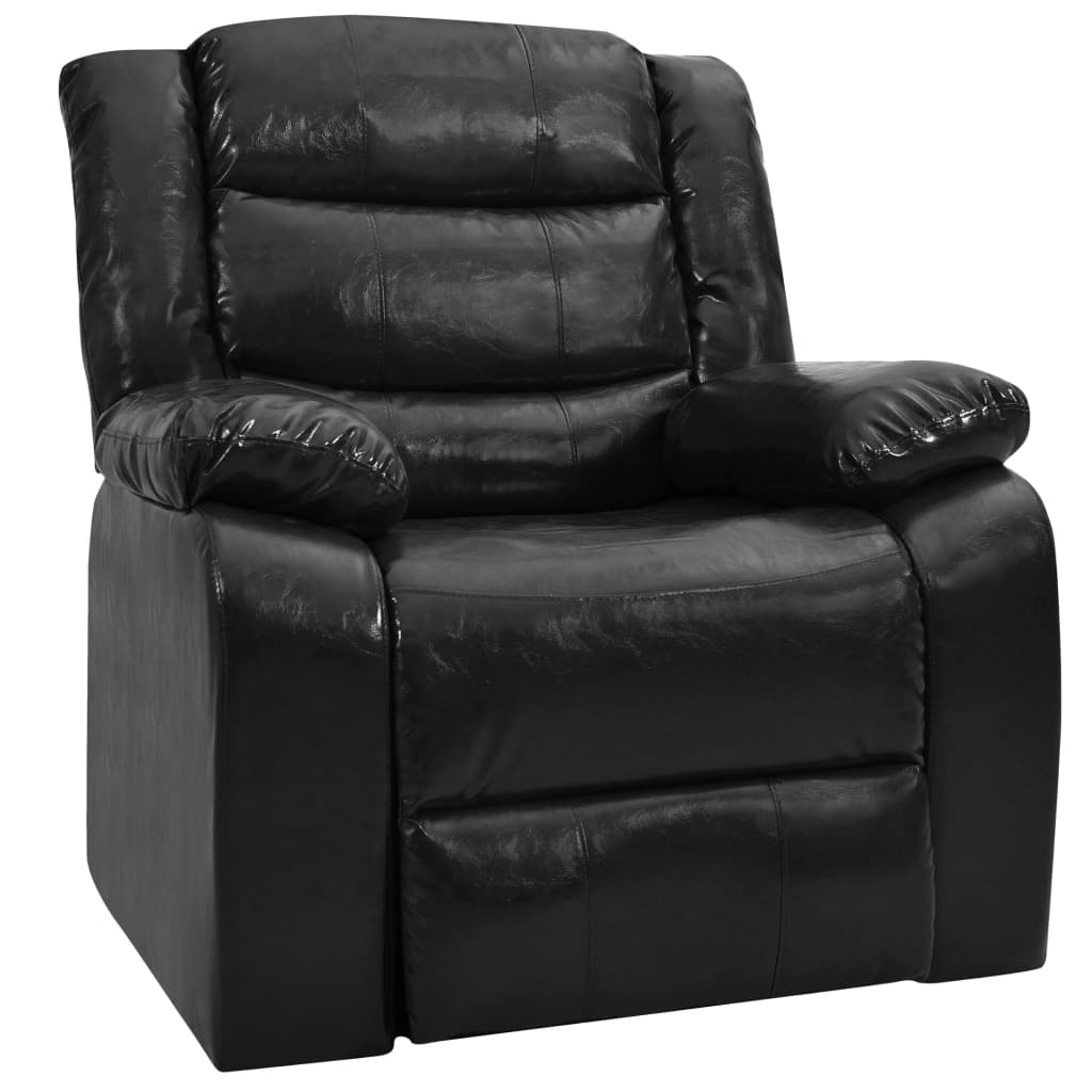 Fauteuil verstelbaar kunstleer zwart