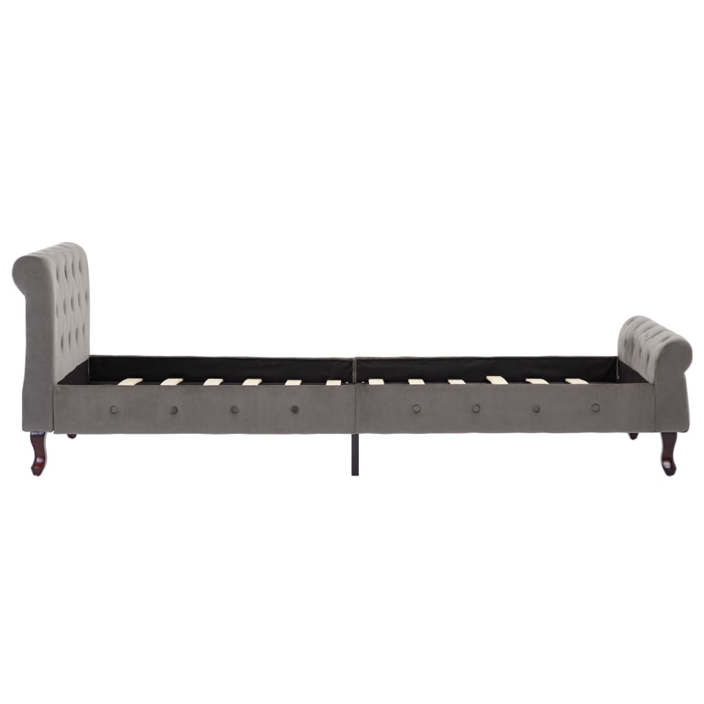 Bedframe fluweel grijs 90x200 cm – afbeelding 4