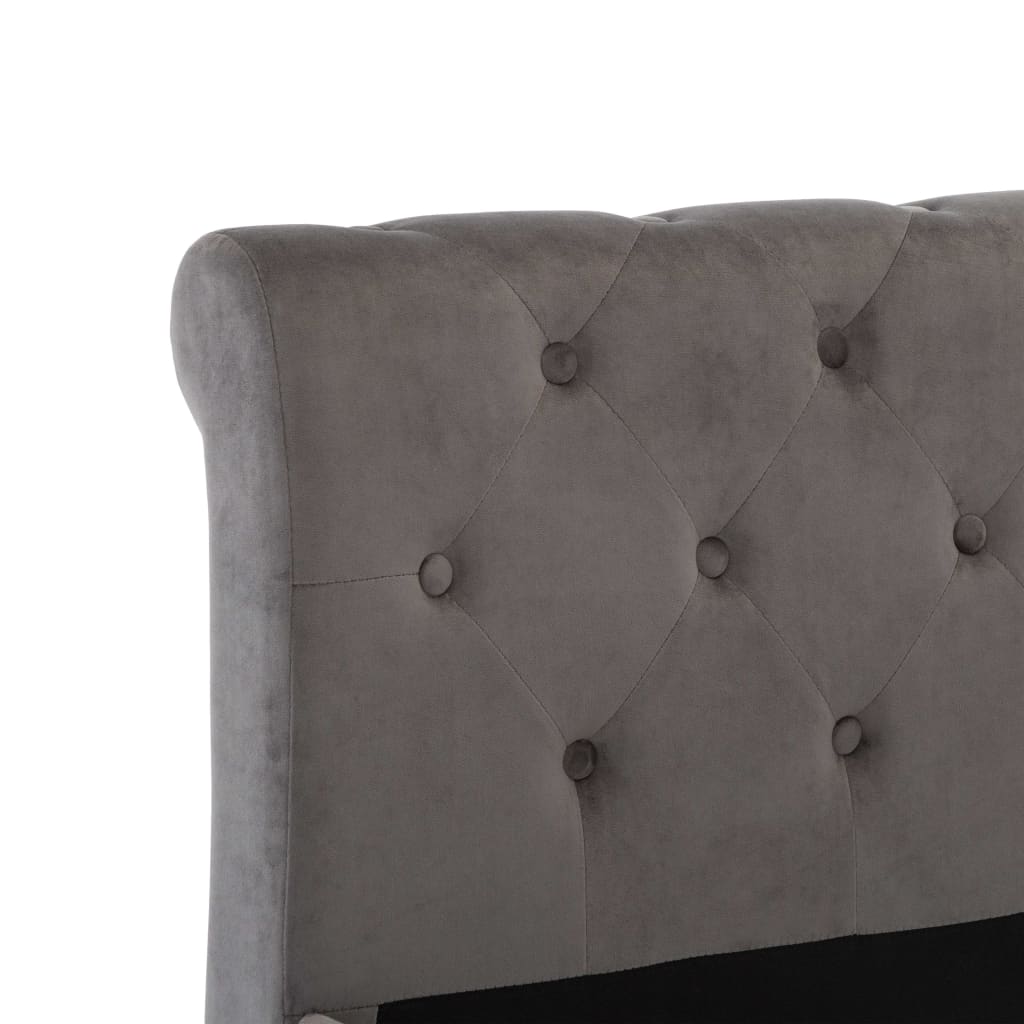 Bedframe fluweel grijs 160x200 cm – afbeelding 5
